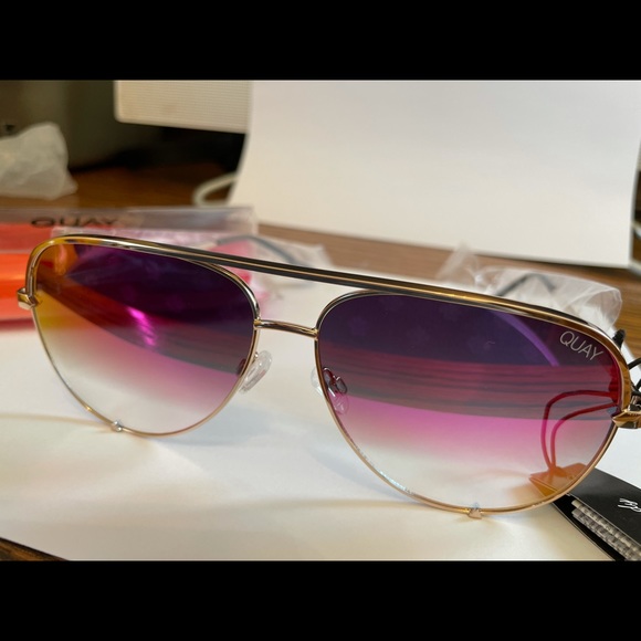 Quay High Key Rose Gold Aviators - Picture 2 of 3